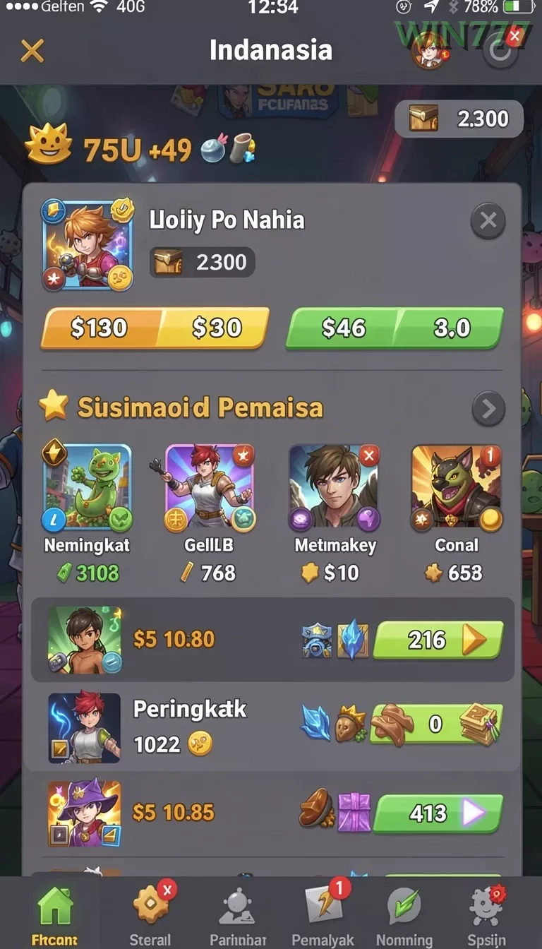 Cuplikan layar PASAR88 — aktivitas